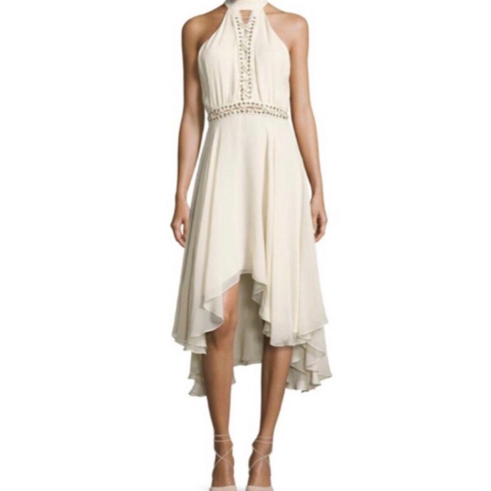 Haute Hippie high neck lace up dress SILK sz 0
